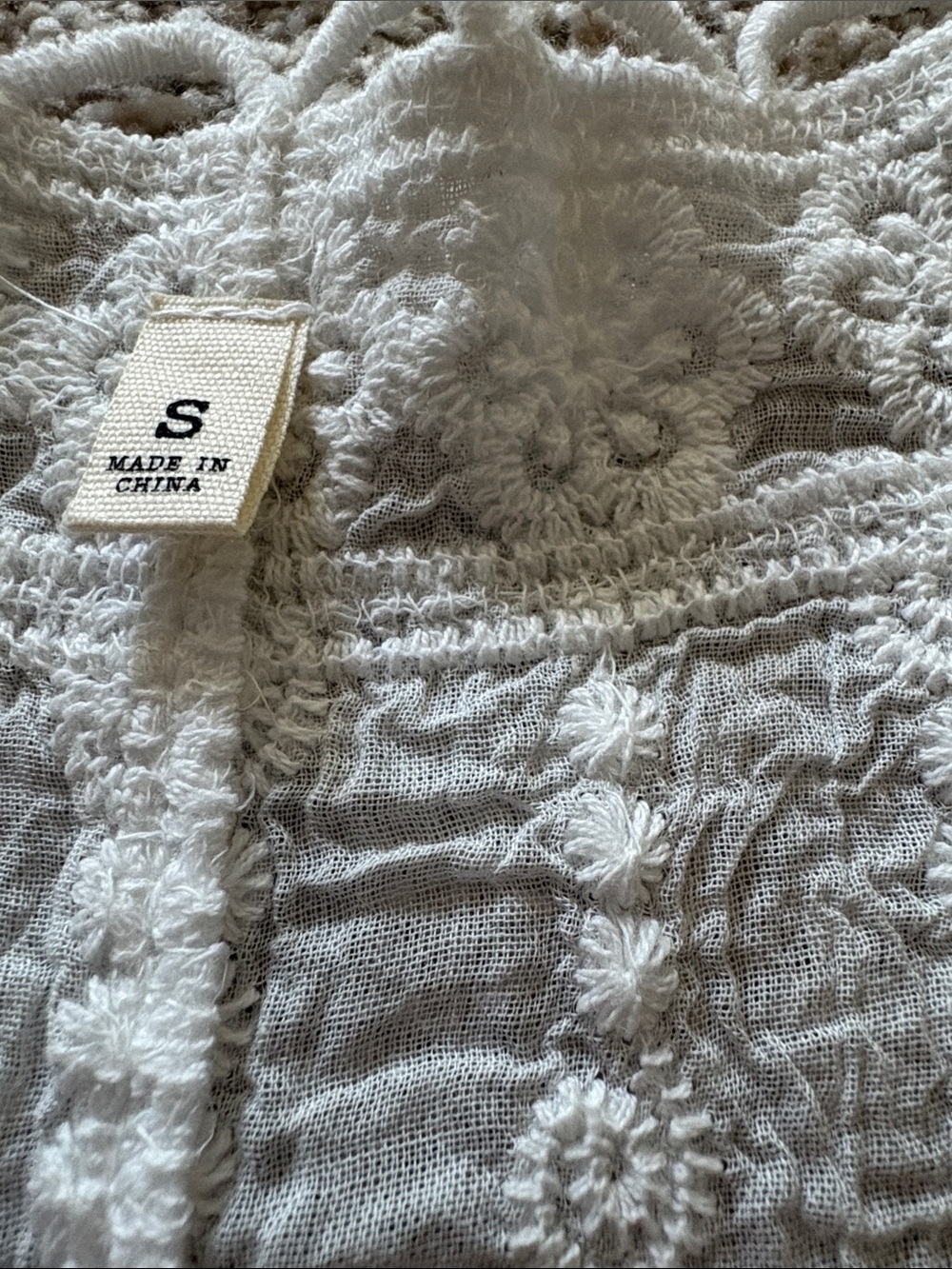 Bohemian White Crochet Lace Tie-Front Tunic - Picture 2 of 2